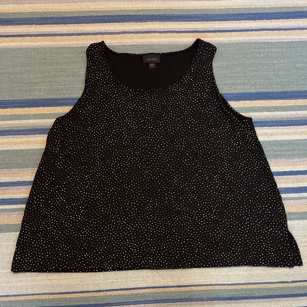 J. Jill Black and White Polka Dot Tank Top